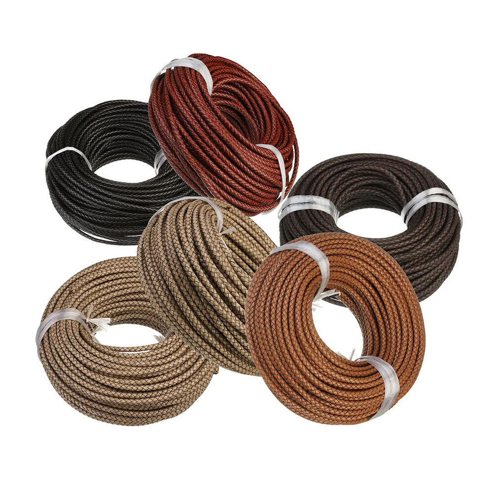 Bolo Tie Leather Rope 4mm DIY Hand-Woven Bracelet Necklace Material 10 Meter Set