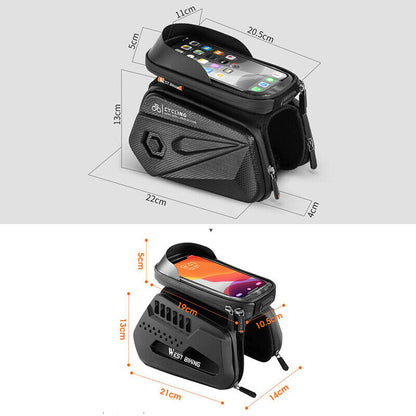 Bicycle MTB Frame Front Tube Cycling Bag Waterproof Touch Screen Phone Case Bag