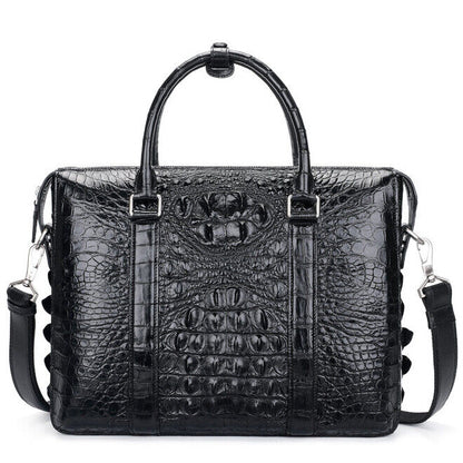 Handcrafted Alligator Crocodile Skin Leather Briefcase Men's Business Handbags
