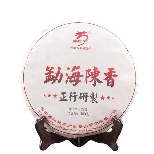 Pu'er Tea Cake Chinese Cooked Pu-erh Black Tea Natural 380g Menghai -