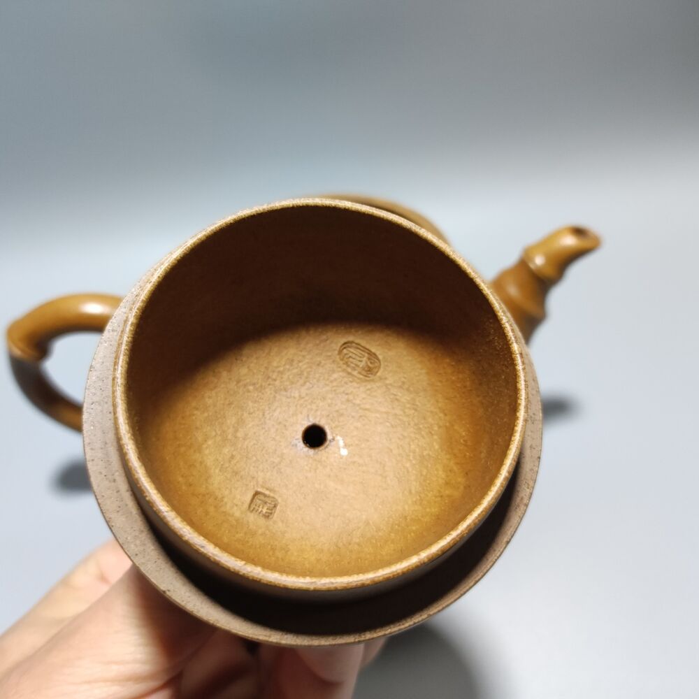 Vintage Chinese Yixing Purple Clay Teapot Zisha Ceremony Bamboo Fine Teaware Art