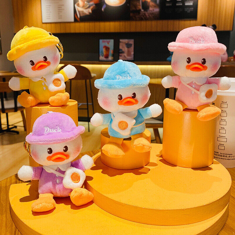 Cute Plush School Duck Soft Stuffed Toy Key Chain Cartoon Doll Keyring Bag Charm
