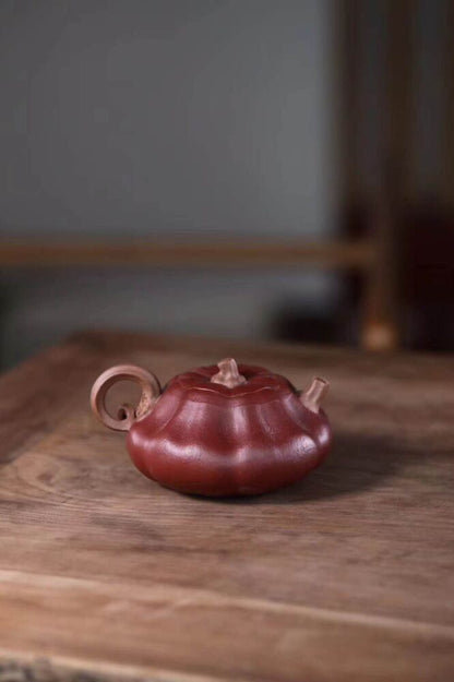 230cc chinese Yixing Handmade Zisha QingShui clay Teapot Pumpkin Hu Tea Pot