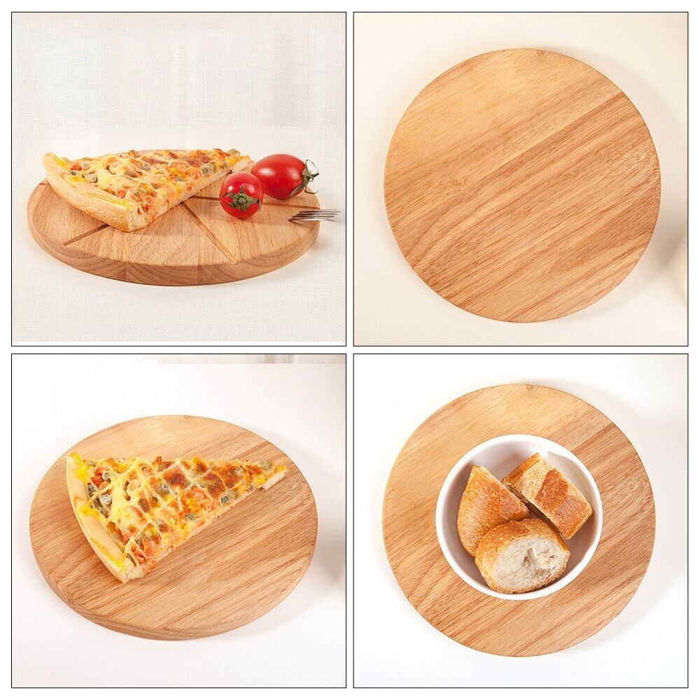 Cutting Boards Round Pizza Pan Tray Serving Cake Plate Bread Paddle 16X16cm Wood