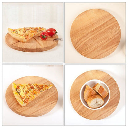 Cutting Boards Round Pizza Pan Tray Serving Cake Plate Bread Paddle 16X16cm Wood