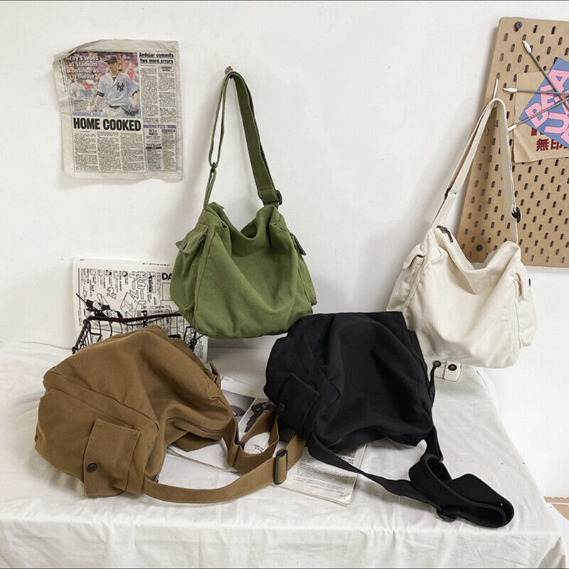 Large Capacity Canvas Shoulder Bag School Messenger Bag Shopper Travel Bag HOT