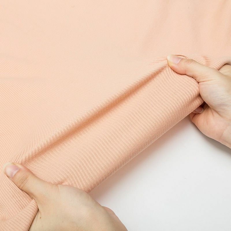 50x135cm Thin Cotton Spandex Rib Fabric 160 Gsm For T-Shirt Tops Stretchy Jersey
