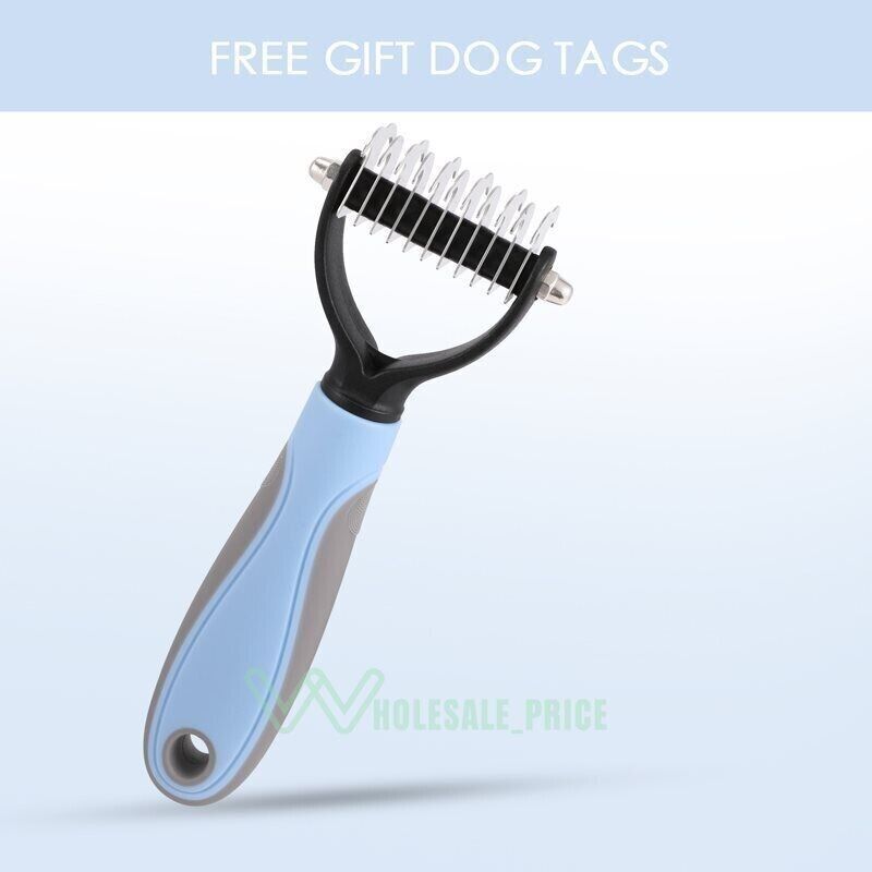 2side Dog Brush for Shedding Dematting Pet Grooming Cat Hair Undercoat Rake Comb