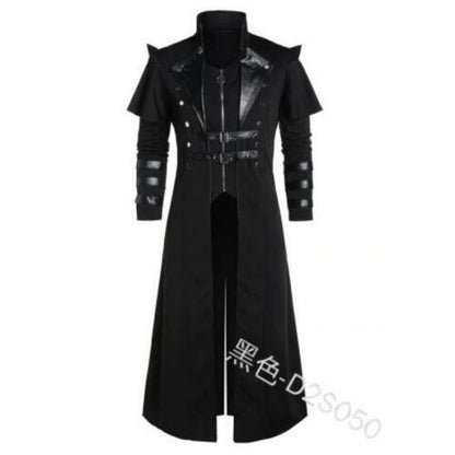 Medieval Steampunk Coat Men's Cosplay Costume Photography Gothic Windbreaker L