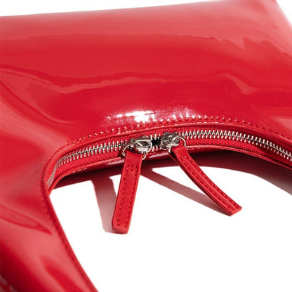 Leather Shoulder Bag Women Half Moon Bag Lady Purse Handbags