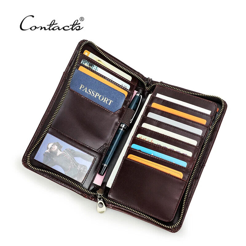 Men Passport Cover Travel Wallets ID Card Bag Organizer Document Pouch