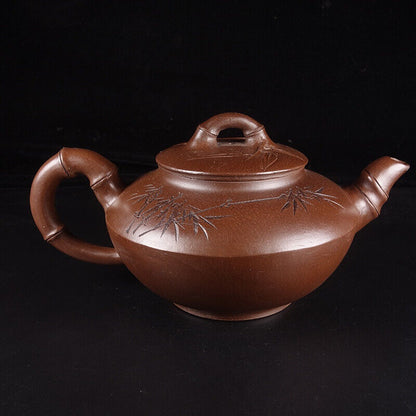 Chinese Yixing Zisha Clay Handmade Exquisite Teapot （竹韵 底款：金鼎商标）