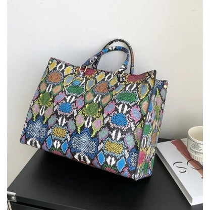 Women's Handbag Shoulder Bag High Quality Luxury Snake Print Trendy Sz Lg Gift