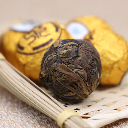 Organic Ball-shaped Aged Shou Mei Longevity Eyebrow Handmade White Tea Ball