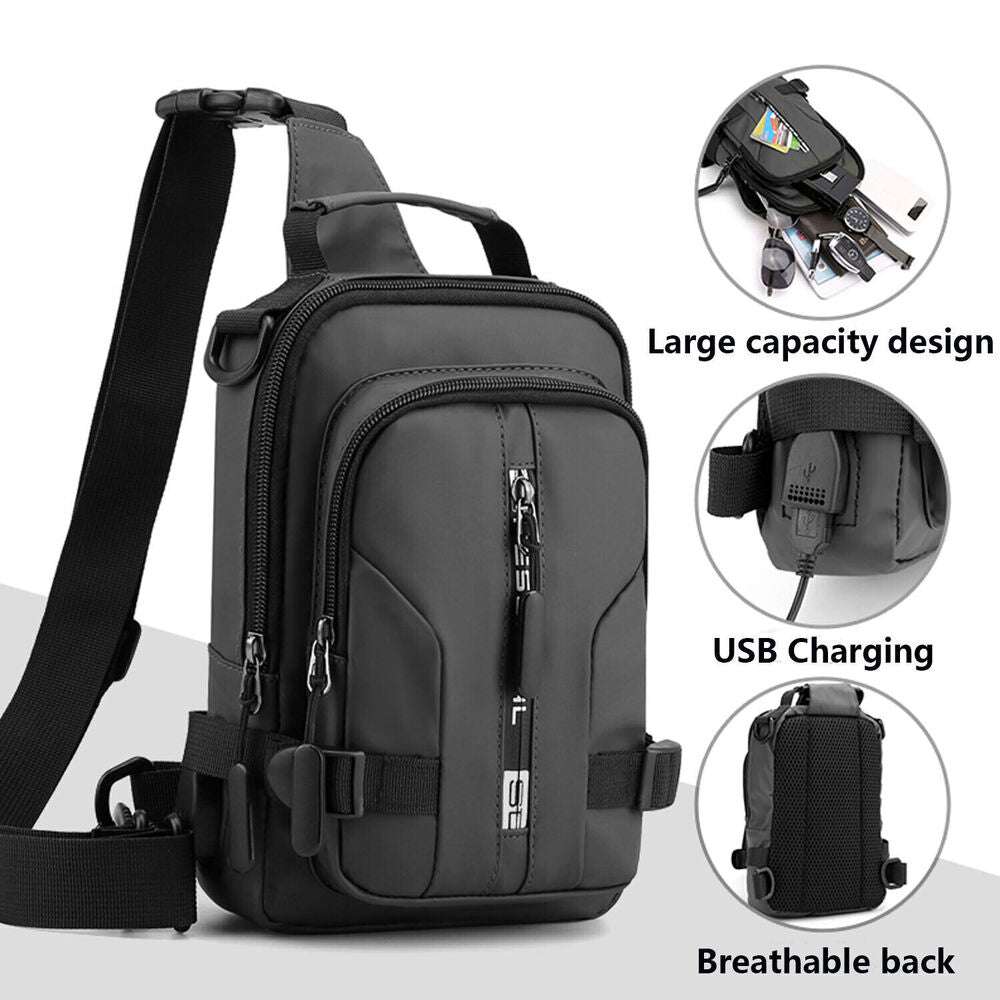 Waterproof Men Women Sling Bag Chest Fanny Cross Body Travel Shoulder Backpack