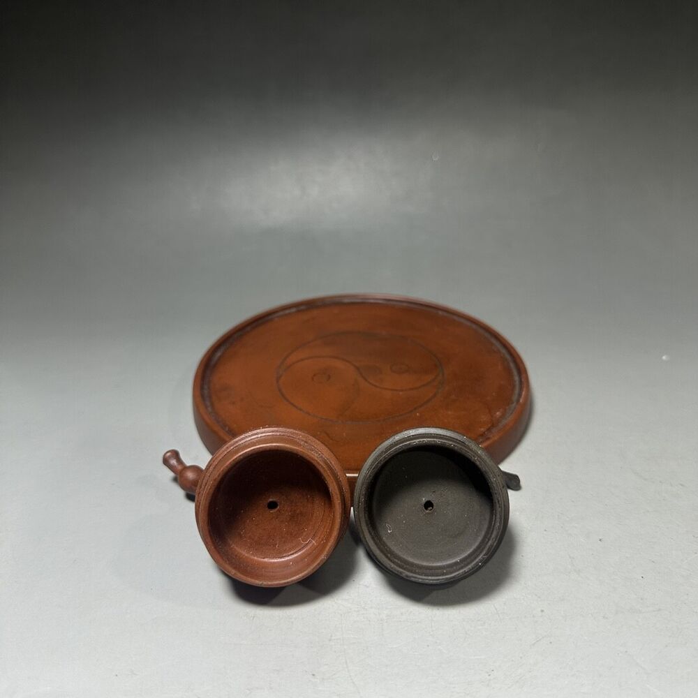 vintage chinese yixing purple clay teapot zisha ceremony carving Collectible art