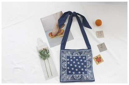 Wide Strap Slouch Bag Messenger Pouch Teenager Gypsy Fabric Handbag 36*36 CM 1PC