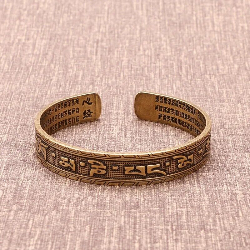 Women Bracelets Vintage Copper Nepal Tibetan Buddhism Cuff Men Spiritual Bangles