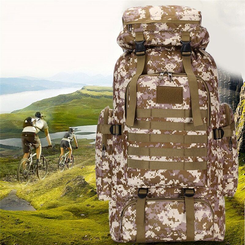80L Backpack Army Hiking Camping Backpack Travel Outdoor Sports Climbing Bag