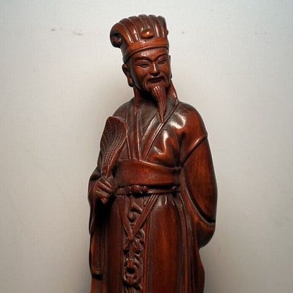 Chinese Boxwood Carved Figure Statue Ornaments Wooden Figurine Artwork Collector