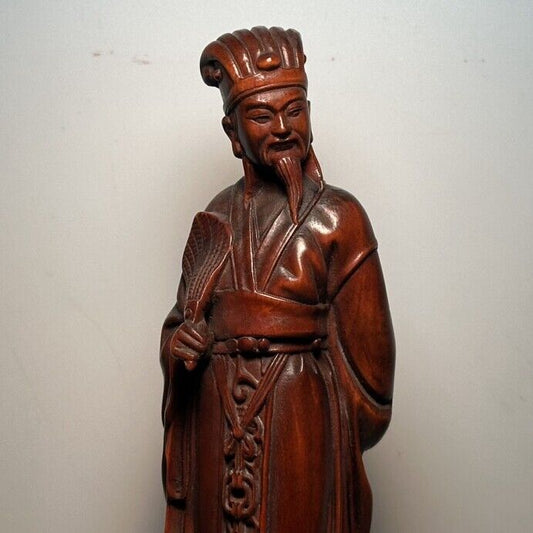Chinese Boxwood Carved Figure Statue Ornaments Wooden Figurine Artwork Collector