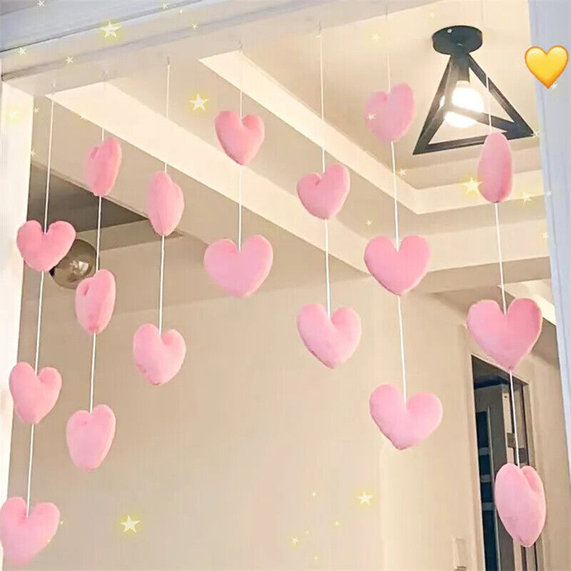 Heart Shaped Curtains Plastic Door Hanging Decoration String Pendants 60x65-95cm