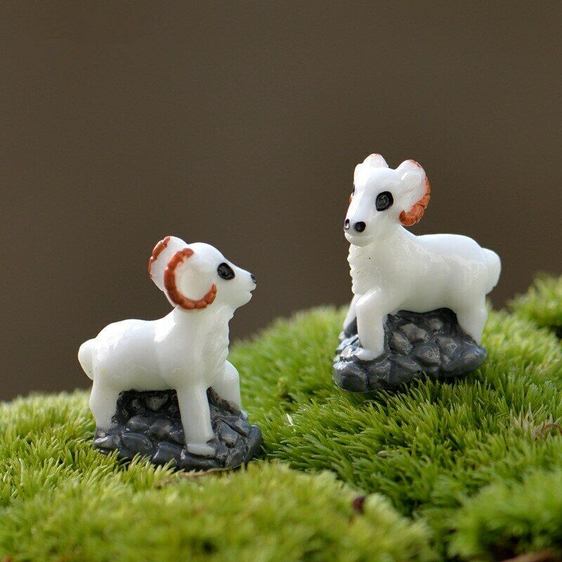 Mini 5pcs with Bottom White Goat Supplies Landscape Deco Creative Handicrafts