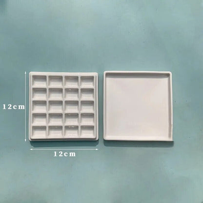 Watercolor Palette Ceramic Oil Painting White Porcelain Shell Color Mixing Plate