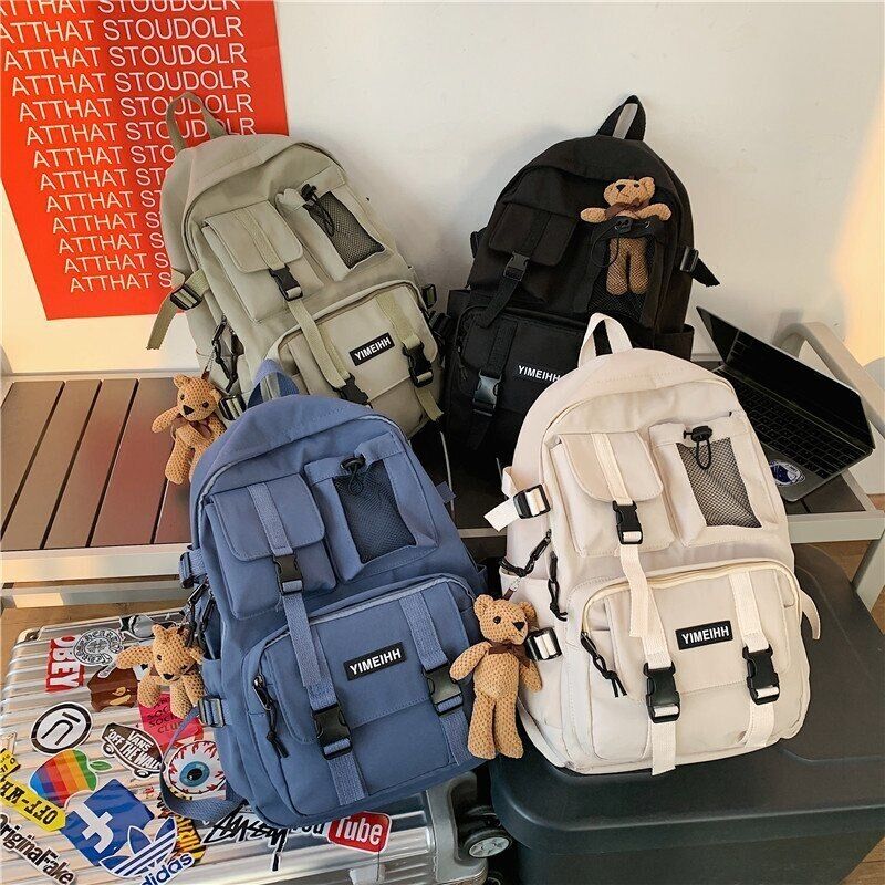 Pocket Backpack Men Canvas Bag Laptop Backpacks Student School Bags Women