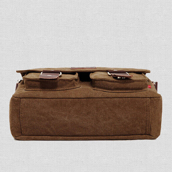 Men Sling Shoulder/Messenger Bag Canvas&Leather 12" Business Casual Daypack
