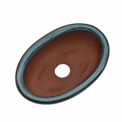 Chinese Style Ceramics Bonsai Flower Pot Dark Blue Glazed Plant Care Holder Box