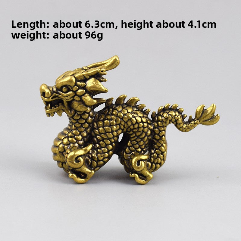 1Pc Retro Brass Twelve Chinese Zodiac Ornament Desktop Handicraft Tea Pet