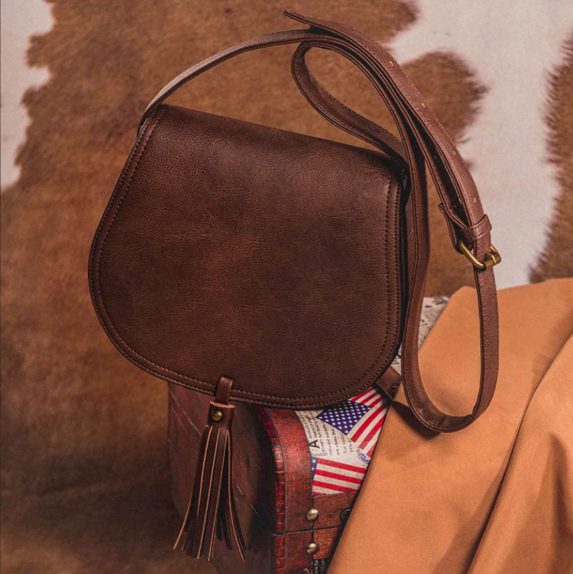 Celela Women Girl Fashion Tassel Crossbody Saddle Shoulder Handbag Daily Bag