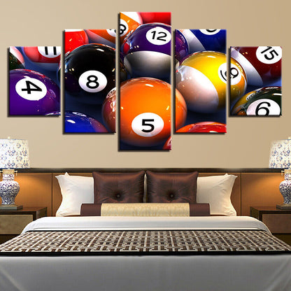 Sport Games Billiards Pool Balls Canvas Prints Painting Wall Art Home Decor 5PCS