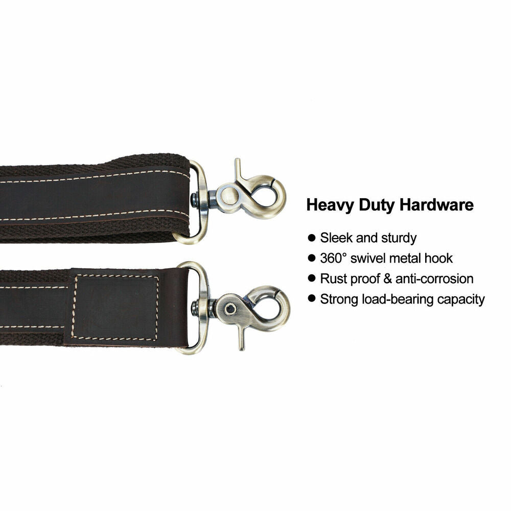 Genuine Leather Replacement Shoulder Strap for Briefcase Luggage Messenger Bag