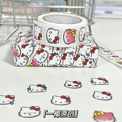 Hellokitty Roll Sticker Cartoon Decoration Handbook Sticker Sealing Sticker