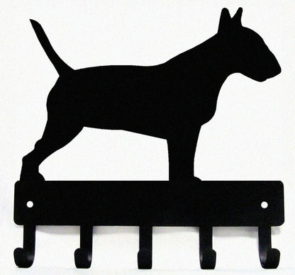 Bull Terrier Dog - Key Hooks & Keychain Holder-6 inch/9 inch Wide Metal Wall Art