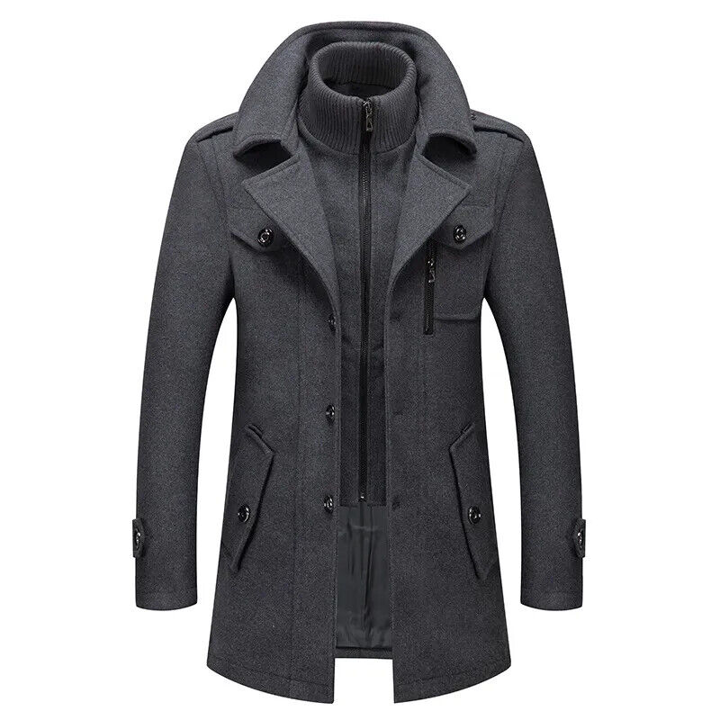 Men's Winter Wool Coat a Winter Thickening Coat High Quality Wool Coat Men