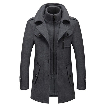 Men's Winter Wool Coat a Winter Thickening Coat High Quality Wool Coat Men