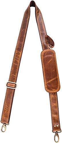 Bag Strap Replacement - Genuine Leather Double Layered One_Size, Caramel Buff