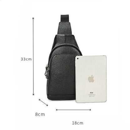 100% Genuine Leather Crossbody Bag Chest Bag Hiking Sling Backpack Shoulder Bag