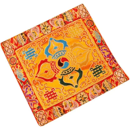 Buddhist silk brocade red eight auspicious symbols table altar cloth -