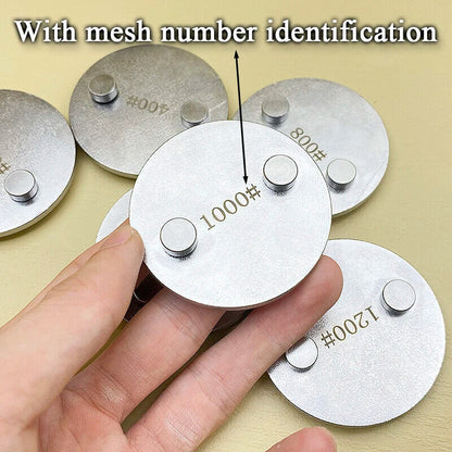 Magnetic Knife Holder Ceramic 240~1200 Grit Whetstone Sharpener Disc Accessories