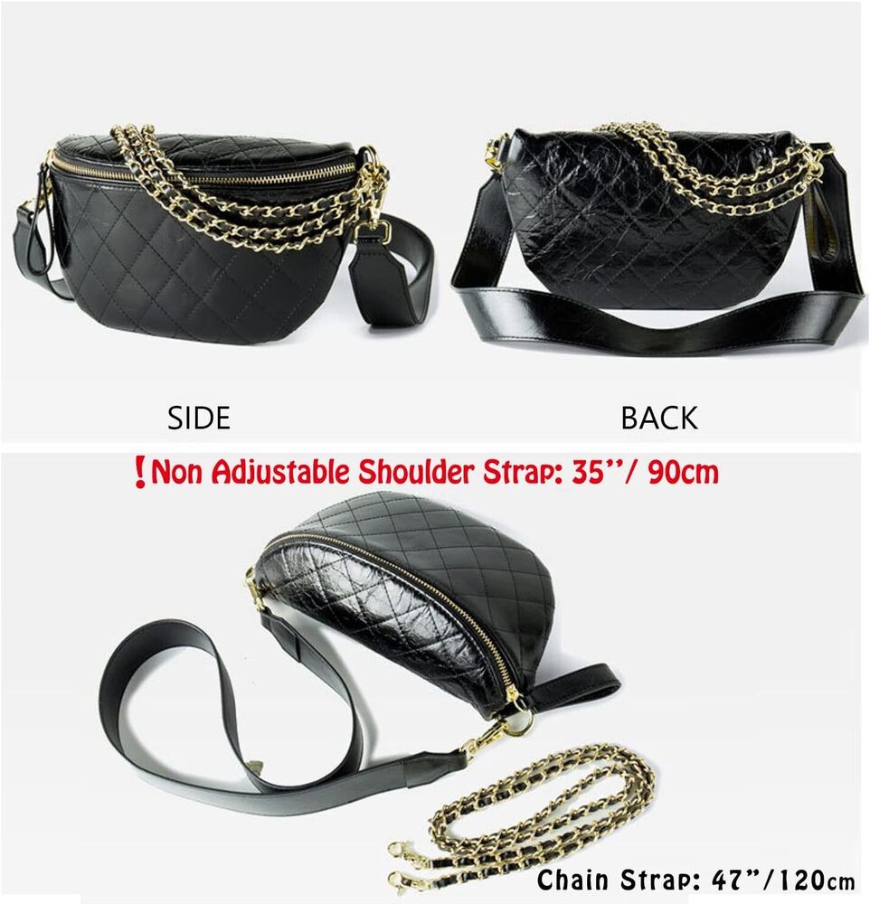Dboar Fanny Packs Crossbody Shoulder Bag Women's Chest Vegan Black-m