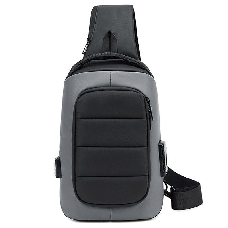 Sling Backpack Oxford cloth Waterproof&Anti-theft Crossbody Shoulder Bag USBPort