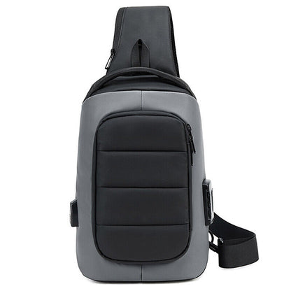 Sling Backpack Oxford cloth Waterproof&Anti-theft Crossbody Shoulder Bag USBPort