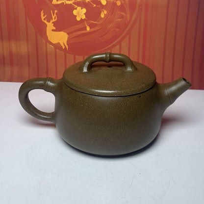 Vintage Chinese Yixing Purple Clay Teapot Zisha Ceremony Fashion Bamboo Teaware
