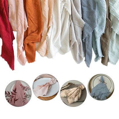 10PCS Napkins Retro Cotton Tea Towel Wedding Supplies Home Table Decor