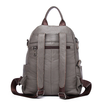 Soft Top Cow Leather Backpack, Women's Leather Travel Bag Crossbody Shoulder Bag