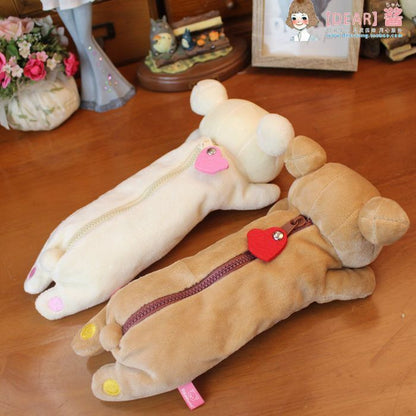 Plush Pencil Cases Cute Pencil Purse Traveling Pouch Organizer Pen Bags Zipper